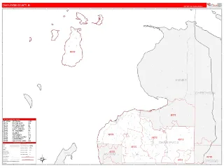 Charlevoix County, MI RedLine style ZIP Code wall map