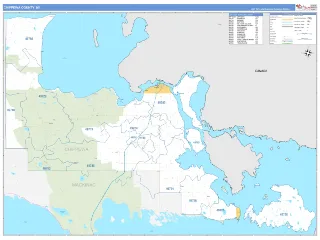 Chippewa County, MI Business Reference style ZIP Code wall map