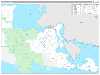 Chippewa County, MI Classic style ZIP Code wall map