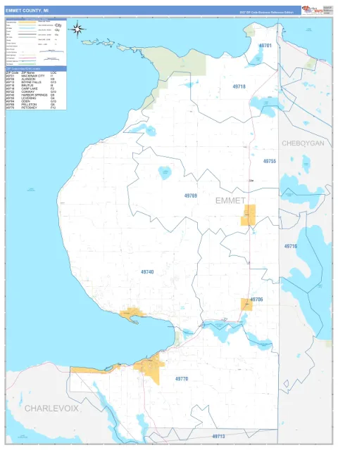 Emmet County, MI map
