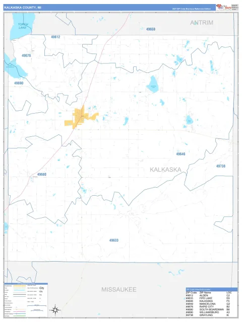 Kalkaska County, MI map