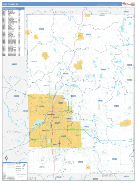 Kent County, MI map