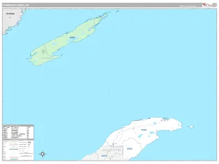 Keweenaw County, MI Classic style ZIP Code wall map