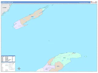 Keweenaw County, MI ColorCast style ZIP Code wall map