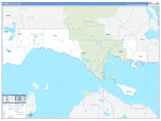 Mackinac County, MI Business Reference style ZIP Code wall map