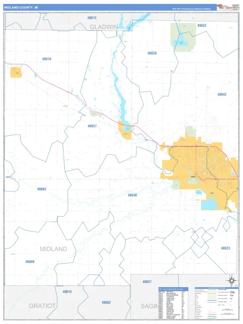 Midland County, MI map