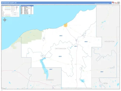 Ontonagon County, MI map