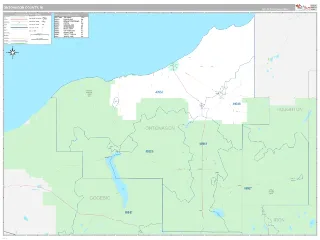 Ontonagon County, MI Classic style ZIP Code wall map