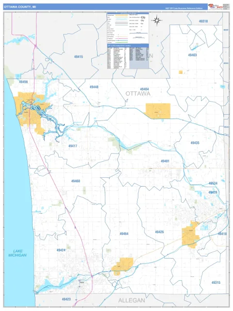 Ottawa County, MI map