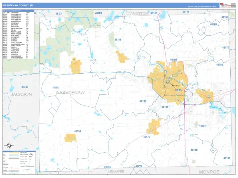 Washtenaw County, MI map