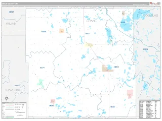 Grant County, MN Classic style ZIP Code wall map