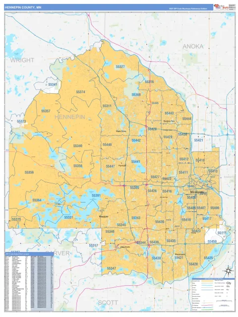 Hennepin County, MN map