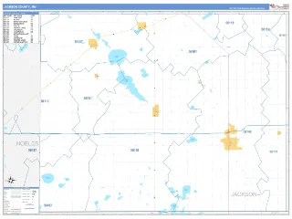 Jackson County, MN Business Reference style ZIP Code wall map