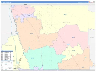 Kittson County, MN ColorCast style ZIP Code wall map