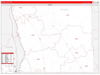 Kittson County, MN RedLine style ZIP Code wall map
