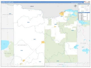 Koochiching County, MN Business Reference style ZIP Code wall map