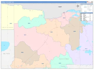 Koochiching County, MN ColorCast style ZIP Code wall map