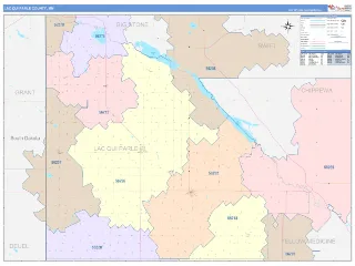 Lac qui Parle County, MN ColorCast style ZIP Code wall map