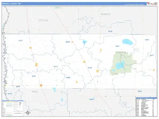 Marshall County, MN Business Reference style ZIP Code wall map