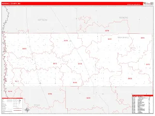 Marshall County, MN RedLine style ZIP Code wall map
