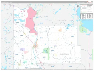 Morrison County, MN Classic style ZIP Code wall map