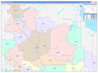 Morrison County, MN ColorCast style ZIP Code wall map