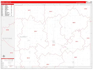 Murray County, MN RedLine style ZIP Code wall map