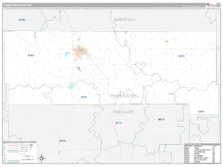 Pennington County, MN Classic style ZIP Code wall map