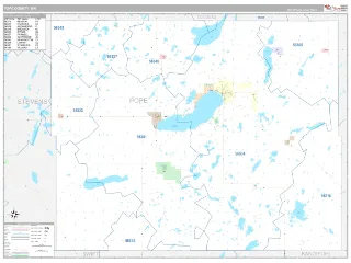 Pope County, MN Classic style ZIP Code wall map