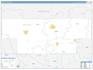 Red Lake County, MN Business Reference style ZIP Code wall map