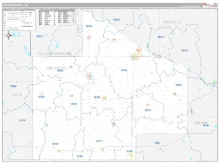 Redwood County, MN Classic style ZIP Code wall map
