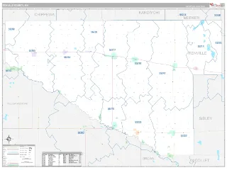 Renville County, MN Classic style ZIP Code wall map