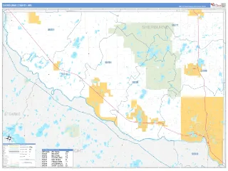 Sherburne County, MN Business Reference style ZIP Code wall map