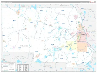 Stearns County, MN Classic style ZIP Code wall map