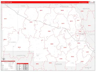 Stearns County, MN RedLine style ZIP Code wall map