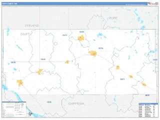 Swift County, MN Business Reference style ZIP Code wall map