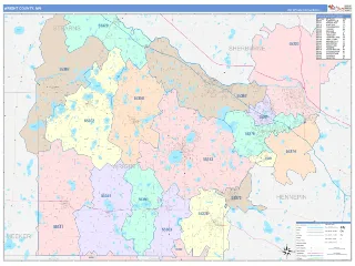 Wright County, MN ColorCast style ZIP Code wall map