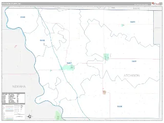 Atchison County, MO Classic style ZIP Code wall map