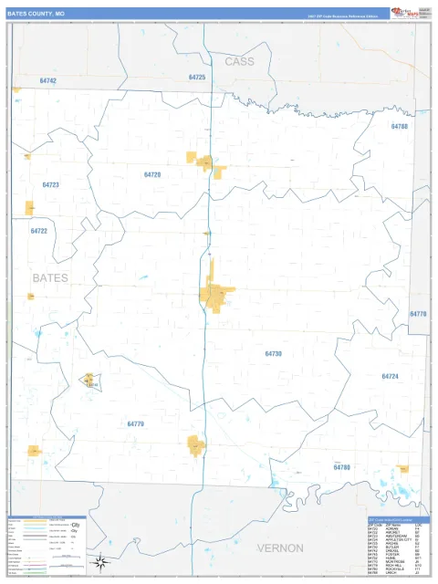 Bates County, MO map