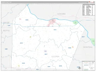 Cooper County, MO Classic style ZIP Code wall map