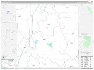 Daviess County, MO Classic style ZIP Code wall map