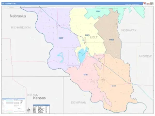 Holt County, MO ColorCast style ZIP Code wall map