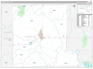 Livingston County, MO Classic style ZIP Code wall map