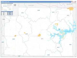 Monroe County, MO Business Reference style ZIP Code wall map