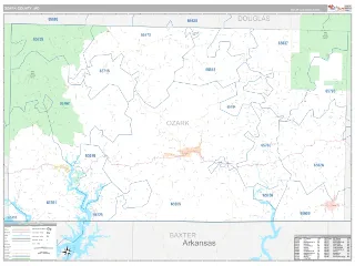 Ozark County, MO Classic style ZIP Code wall map