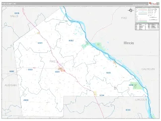 Pike County, MO Classic style ZIP Code wall map