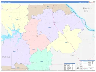 Ralls County, MO ColorCast style ZIP Code wall map