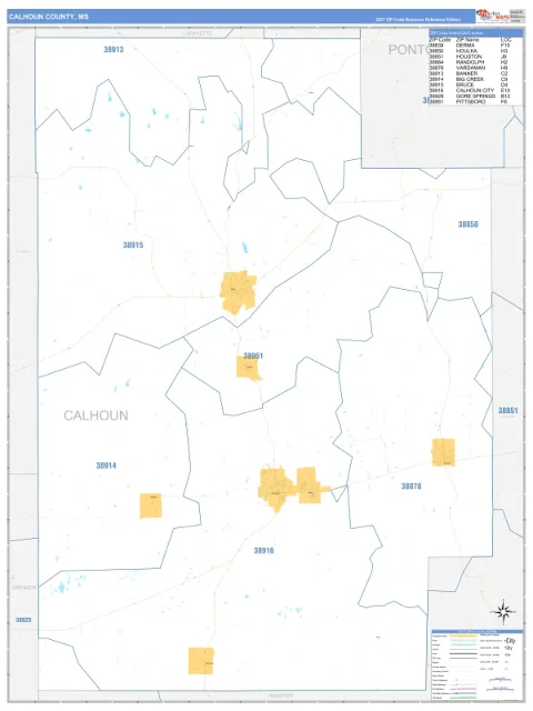 Calhoun County, MS map