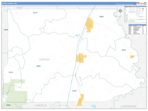 Copiah County, MS map