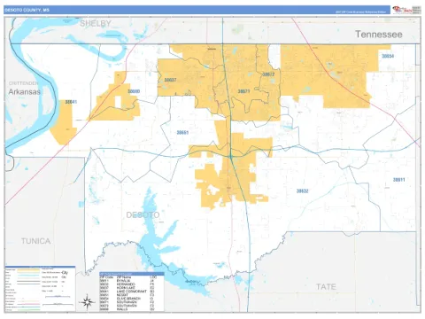 DeSoto County, MS map